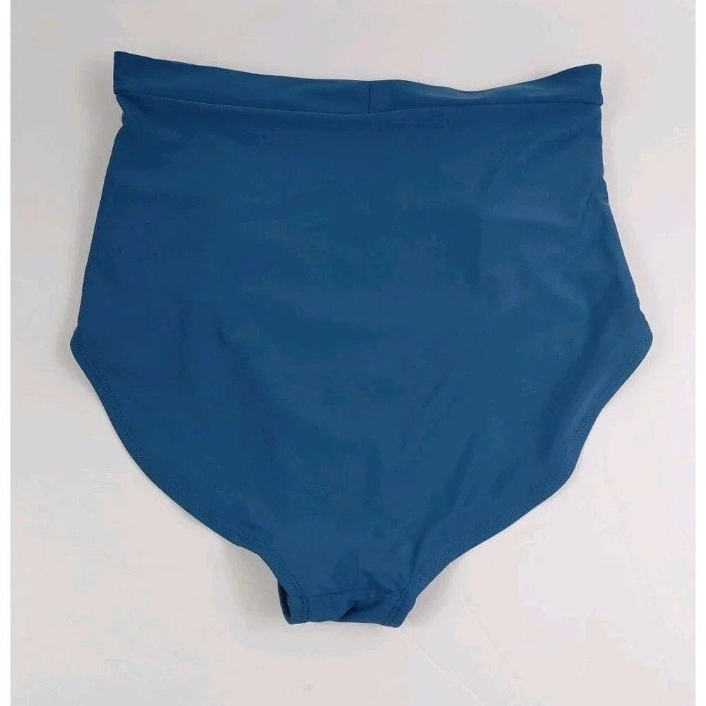 Shapermint Women's High-Waisted Control Bikini Bottom Blue Size XL